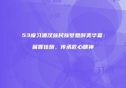 53度习酒汉族民族梦想醉美华夏：酱香佳酿，传承匠心精神
