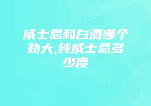 威士忌和白酒哪个劲大,纯威士忌多少度