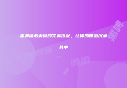黑啤酒与美食的完美搭配，让你的味蕾沉醉其中