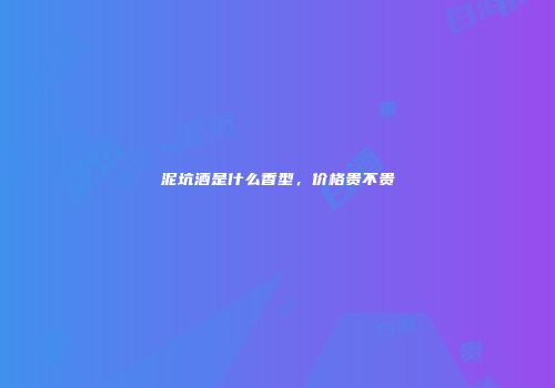 泥坑酒是什么香型，价格贵不贵