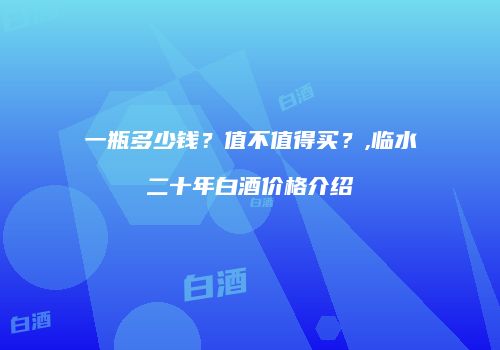 一瓶多少钱？值不值得买？,临水二十年白酒价格介绍