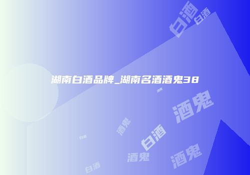 湖南白酒品牌_湖南名酒酒鬼38