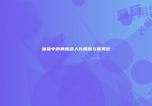 葡萄中的典雅恋人长相思与赛美蓉