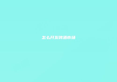 怎么开发啤酒市场