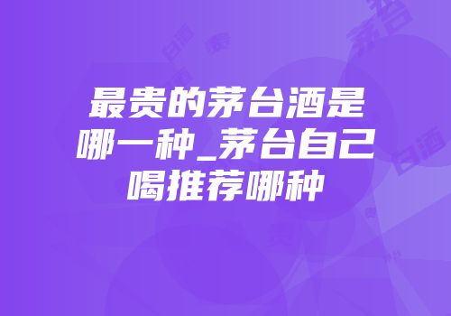 最贵的茅台酒是哪一种_茅台自己喝推荐哪种