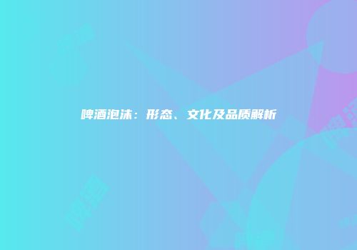 啤酒泡沫：形态、文化及品质解析