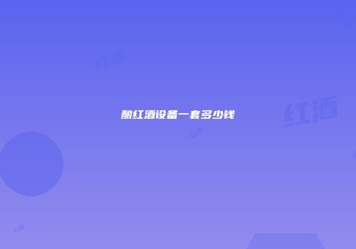 酿红酒设备一套多少钱