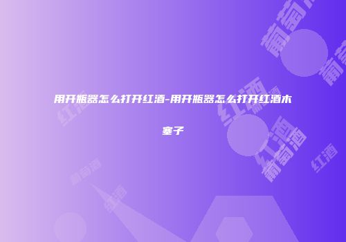 用开瓶器怎么打开红酒-用开瓶器怎么打开红酒木塞子