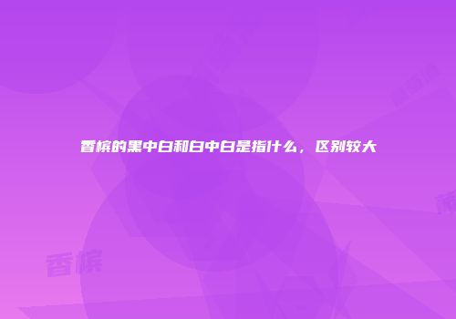 香槟的黑中白和白中白是指什么，区别较大