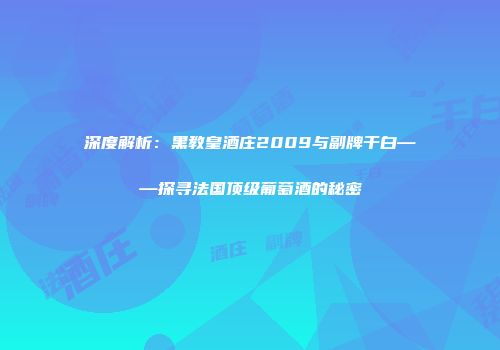 深度解析：黑教皇酒庄2009与副牌干白——探寻法国顶级葡萄酒的秘密