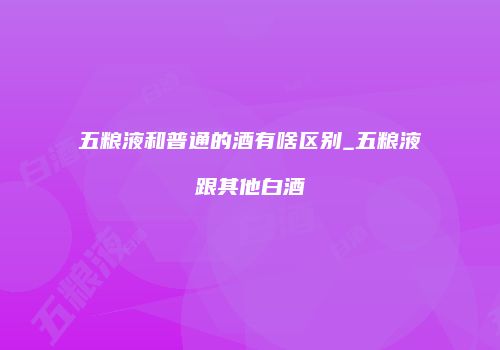 五粮液和普通的酒有啥区别_五粮液跟其他白酒