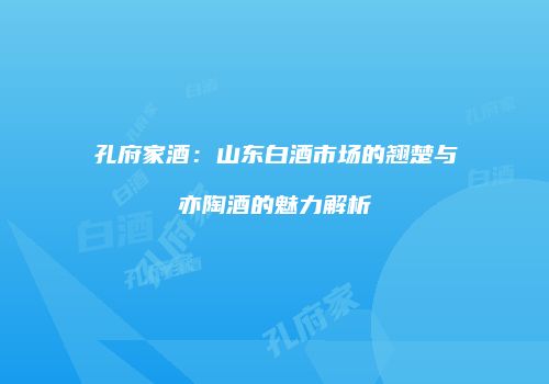孔府家酒：山东白酒市场的翘楚与亦陶酒的魅力解析