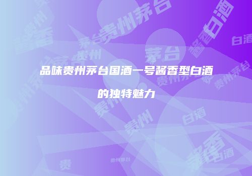 品味贵州茅台国酒一号酱香型白酒的独特魅力