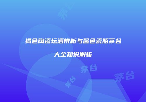 褐色陶瓷坛酒辨析与酱色瓷瓶茅台大全知识解析