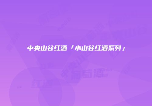 中央山谷红酒「小山谷红酒系列」