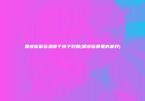 黑皮诺葡萄酒哪个牌子好喝(黑皮诺哪里的最好)