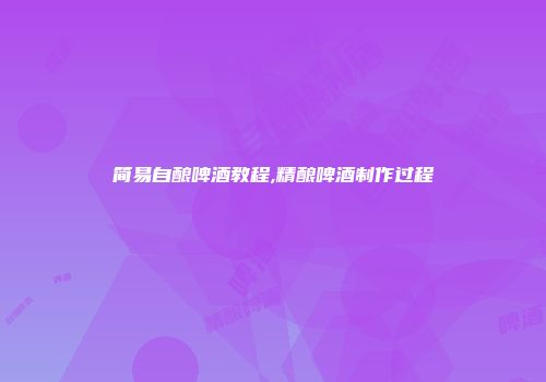简易自酿啤酒教程,精酿啤酒制作过程