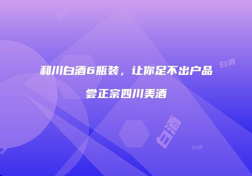 和川白酒6瓶装，让你足不出户品尝正宗四川美酒