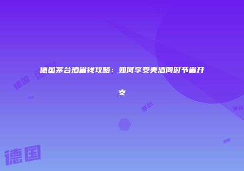 德国茅台酒省钱攻略：如何享受美酒同时节省开支