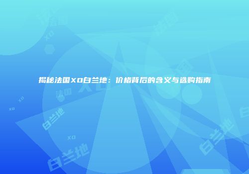 揭秘法国XO白兰地：价格背后的含义与选购指南