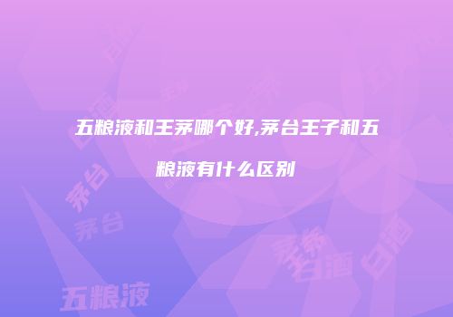 五粮液和王茅哪个好,茅台王子和五粮液有什么区别