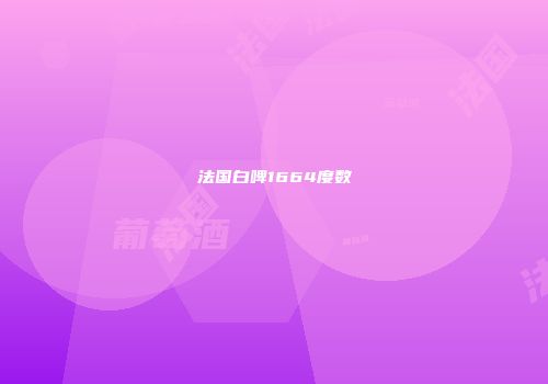 法国白啤1664度数