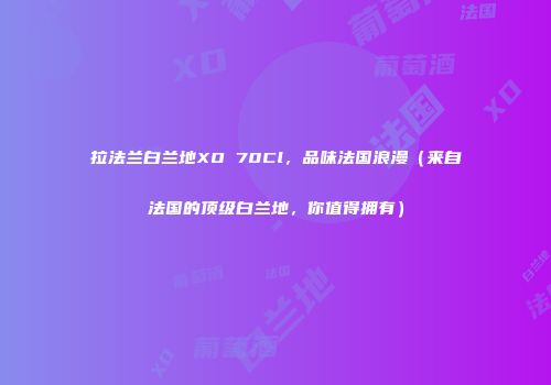 拉法兰白兰地XO 70Cl，品味法国浪漫（来自法国的顶级白兰地，你值得拥有）