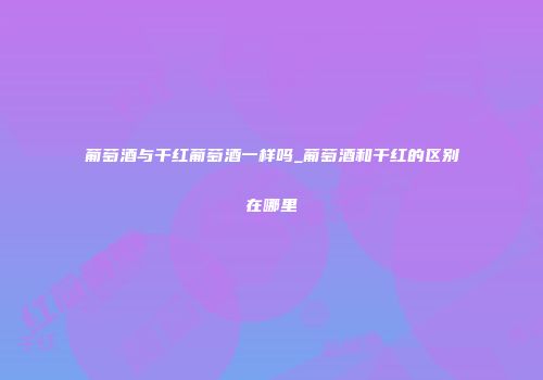 葡萄酒与干红葡萄酒一样吗_葡萄酒和干红的区别在哪里