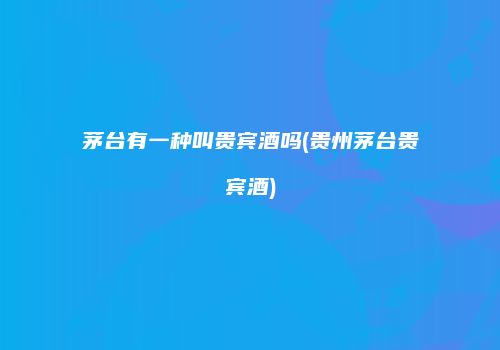 茅台有一种叫贵宾酒吗(贵州茅台贵宾酒)