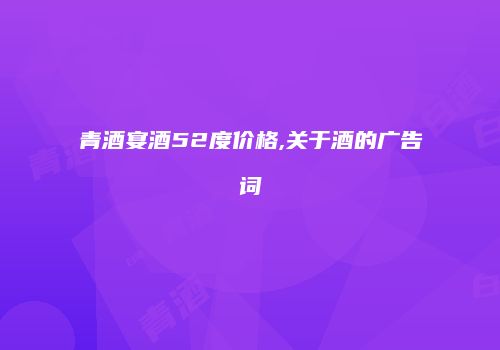 青酒宴酒52度价格,关于酒的广告词