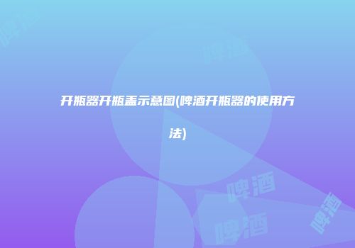 开瓶器开瓶盖示意图(啤酒开瓶器的使用方法)