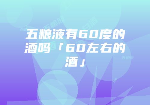 五粮液有60度的酒吗「60左右的酒」