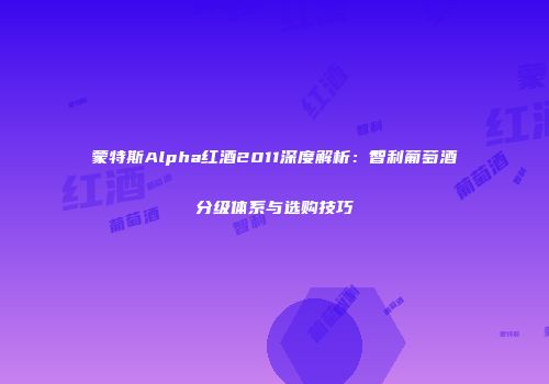 蒙特斯Alpha红酒2011深度解析：智利葡萄酒分级体系与选购技巧