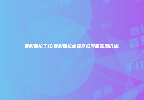 智利西拉干红(智利西拉赤霞珠红葡萄露酒价格)