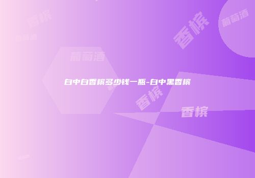 白中白香槟多少钱一瓶-白中黑香槟