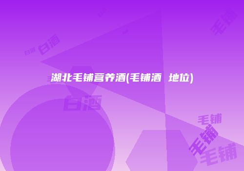 湖北毛铺营养酒(毛铺酒 地位)