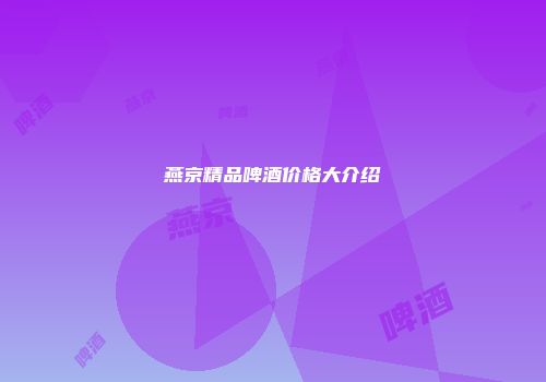 燕京精品啤酒价格大介绍