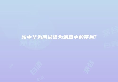 软中华为何被誉为烟草中的茅台?
