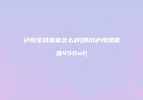 泸州宝烧酒业怎么样(四川泸州烧露酒450ml)