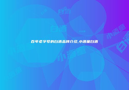 百年老字号的白酒品牌介绍,小酒童白酒