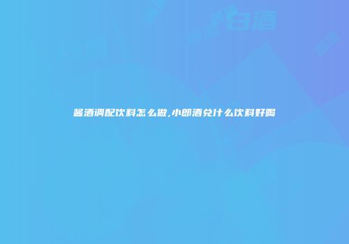 酱酒调配饮料怎么做,小郎酒兑什么饮料好喝