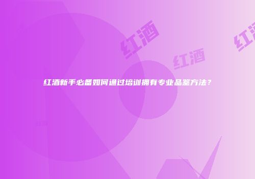 红酒新手必备如何通过培训拥有专业品鉴方法？