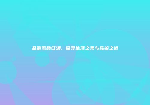 品鉴雪碧红酒：探寻生活之美与品鉴之道