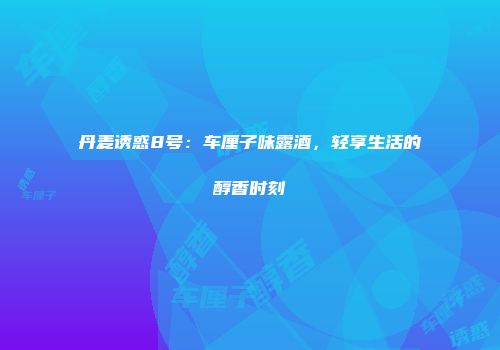 丹麦诱惑8号：车厘子味露酒，轻享生活的醇香时刻