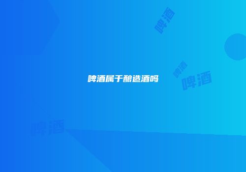 啤酒属于酿造酒吗
