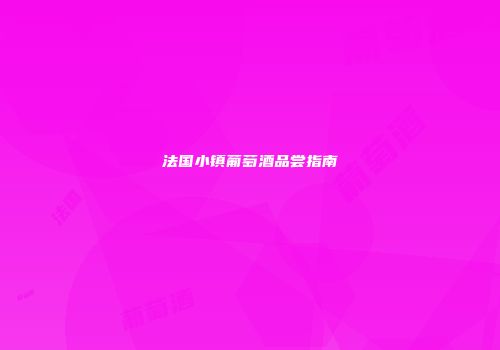 法国小镇葡萄酒品尝指南