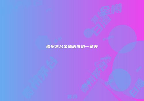 贵州茅台金樽酒价格一览表
