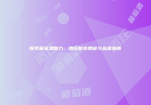 探索葡萄酒魅力：酒庄酿造奥秘与品鉴指南