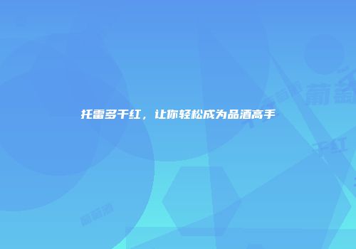 托雷多干红，让你轻松成为品酒高手