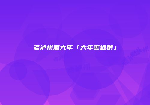 老泸州酒六年「六年窖返销」